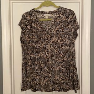 Dana Buchman peplum patterned top XL